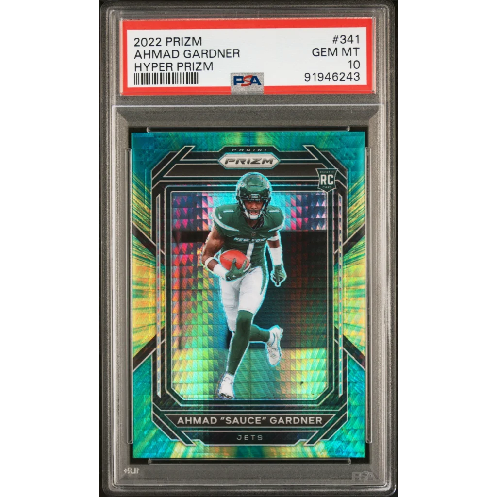 Graded 2022 Panini Prizm Ahmad Gardner #341 Hyper Prizm #/175 Rookie RC Football Card PSA 10 Gem Mint | Hall of Fame Sports Memorabilia | vintageantiquesgifts.com