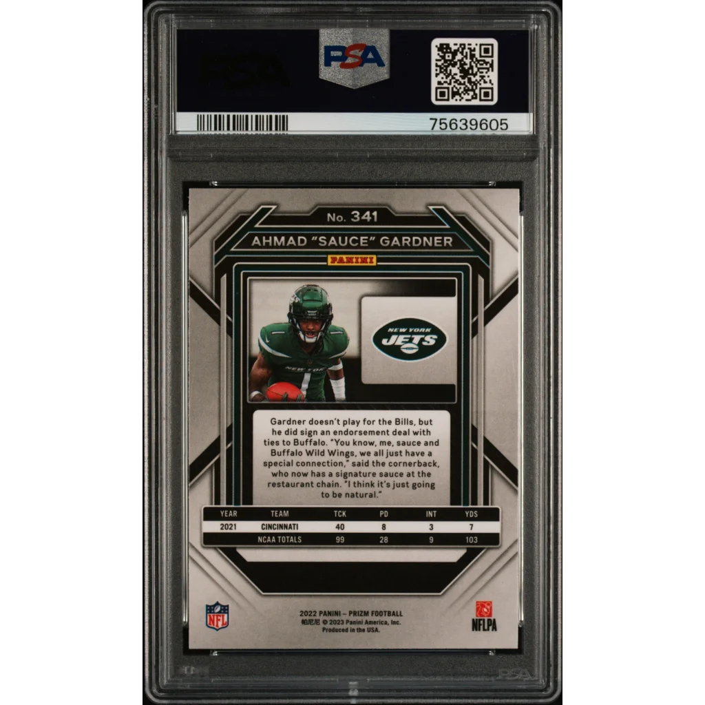 GrGraded 2022 Panini Prizm Ahmad Sauce Gardner #341 Rookie RC PSA 10_