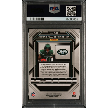 GrGraded 2022 Panini Prizm Ahmad Sauce Gardner #341 Rookie RC PSA 10_