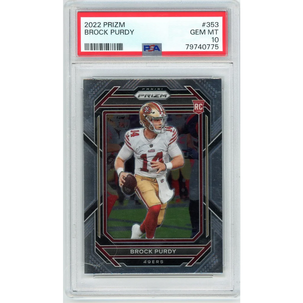 Graded 2022 Panini Prizm Brock Purdy #353 Rookie RC Football Card PSA 10 Gem Mint | Hall of Fame Sports Memorabilia | vintageantiquesgifts.com