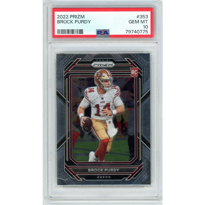 Graded 2022 Panini Prizm Brock Purdy #353 Rookie RC Football Card PSA 10 Gem Mint | Hall of Fame Sports Memorabilia | vintageantiquesgifts.com