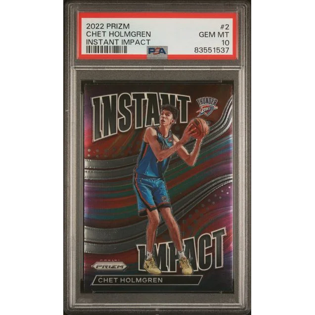 Graded 2022 Panini Prizm Chet Holmgren #2 Instant Impact Rookie RC Basketball Card PSA 10 Gem Mint | Hall of Fame Sports Memorabilia | vintageantiquesgifts.com