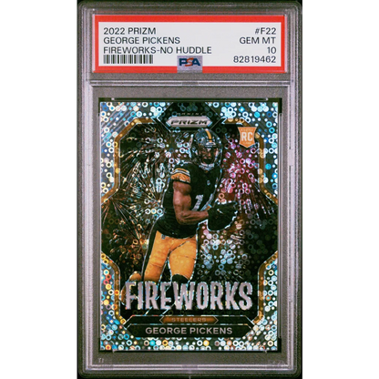 PSA 10 George Pickens Fireworks Prizm Card Gem Mint Perfect Grade football card