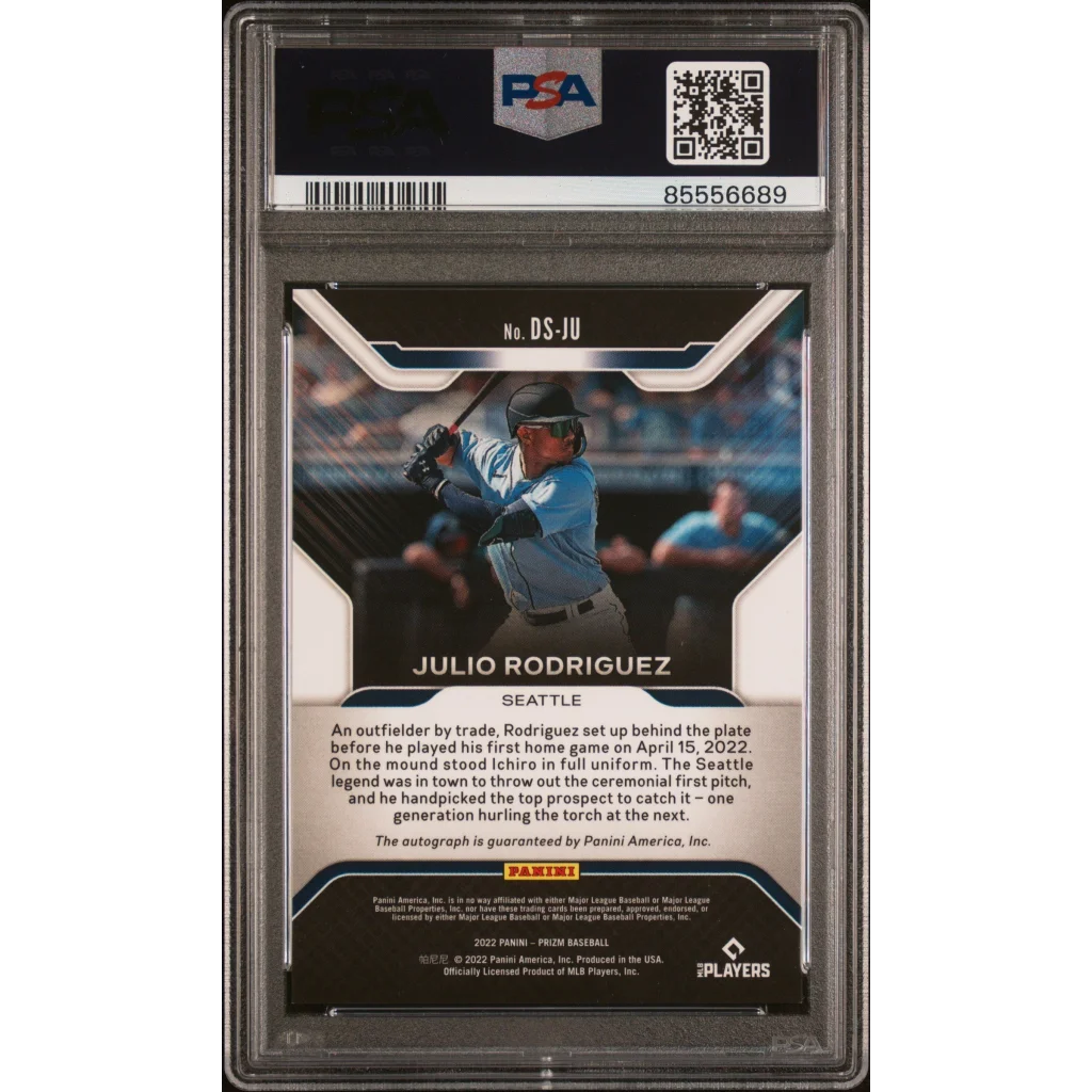 Graded PSA 10 Julio Rodriguez 2022 Prizm Debut Signature Gem Mint Baseball Card