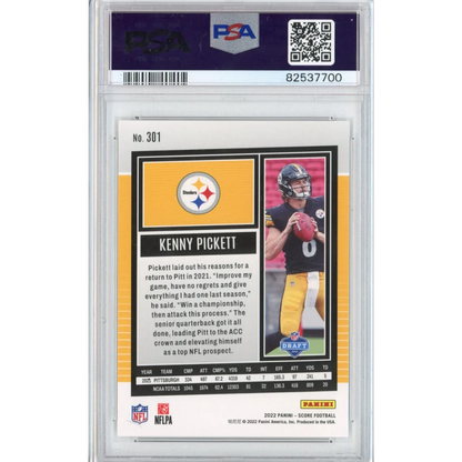 Graded PSA Kenny Pickett 2022 Score Rookie Card football trading card