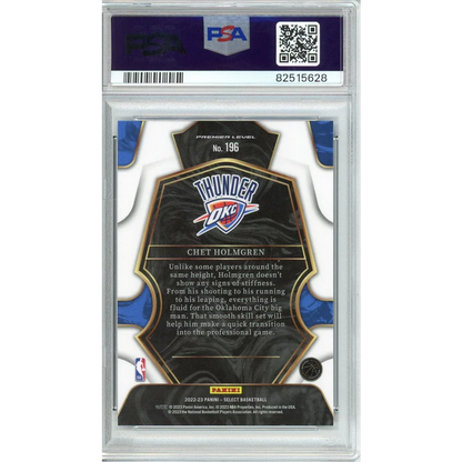 PSA 10 Graded 2022 Panini Select Chet Holmgren Blue Rookie Card in Slab