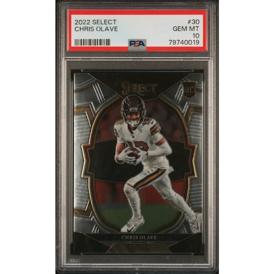 Graded 2022 Panini Select Chris Olave #30 Rookie RC Football Card PSA 10 Gem Mint | Hall of Fame Sports Memorabilia | vintageantiquesgifts.com