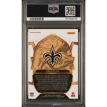 Graded 2022 Panini Select Chris Olave #30 Rookie RC PSA 10 Football Card
