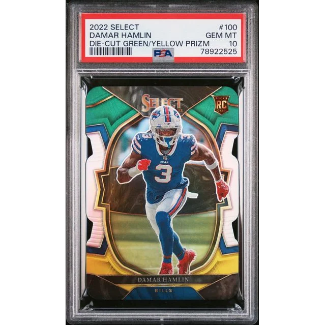 Graded 2022 Panini Select Damar Hamlin #100 Prizm RC PSA 10 card