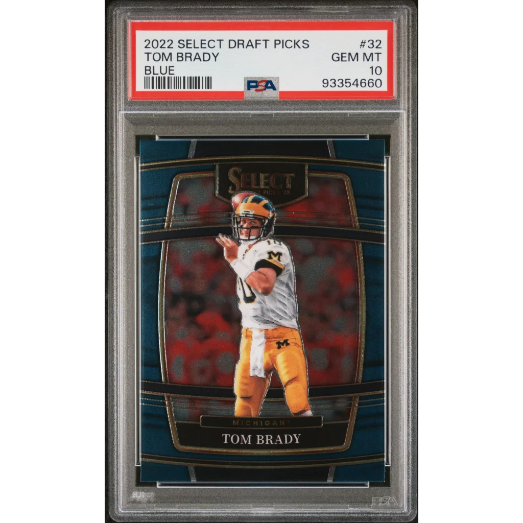 PSA 10 Tom Brady Michigan Blue Select Draft Picks football card GEM MINT