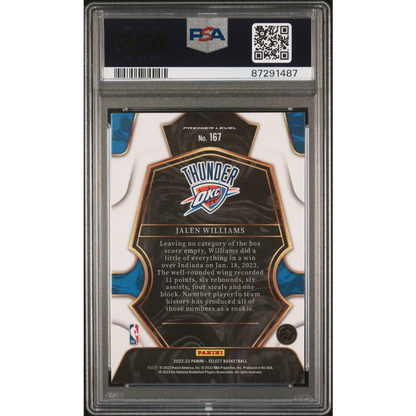 Graded Panini Select Jalen Williams Oklahoma City Thunder basketball card PSA