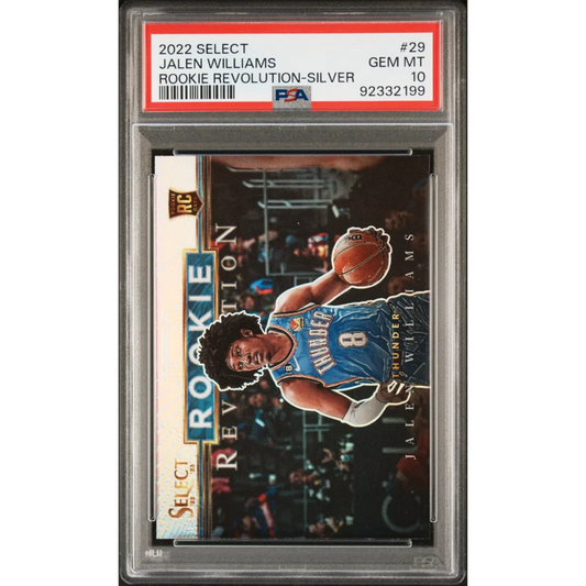 Graded 2022 Panini Select Jalen Williams #29 Rookie Revolution Silver Rookie RC Basketball Card PSA 10 Gem Mint | Hall of Fame Sports Memorabilia | vintageantiquesgifts.com