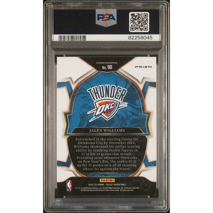 PSA 10 Gem Mint Jalen Williams Oklahoma City Thunder rookie basketball card