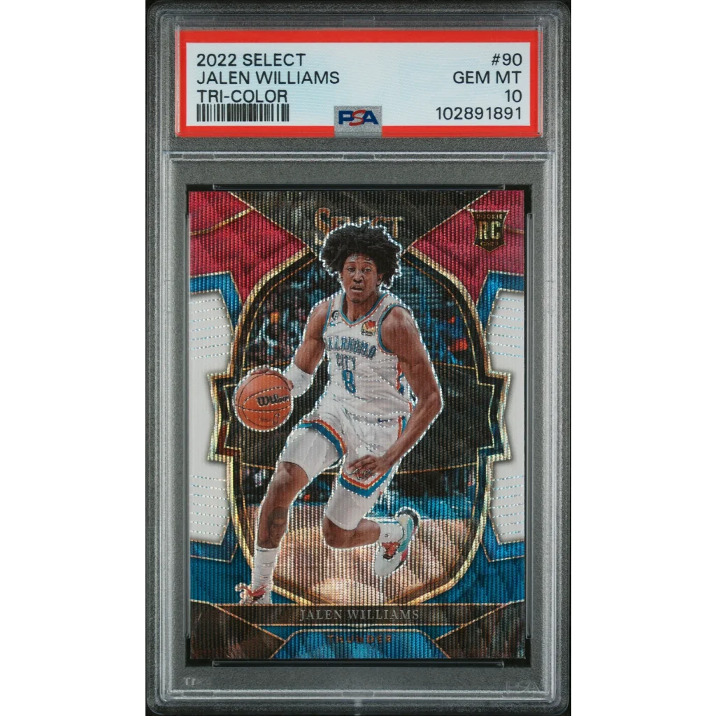 PSA 10 Jalen Williams Thunder Rookie Card Tri Color Gem Mint basketball card