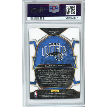 Graded 2022 Panini Select Paolo Banchero #72 Blue Rookie RC Basketball Card PSA 10 Gem Mint | PSA 10 Gem Mint Graded Rookie Card | vintageantiquesgifts.com