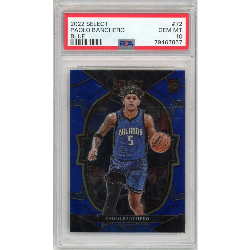 Graded 2022 Panini Select Paolo Banchero #72 Blue Rookie RC Basketball Card PSA 10 Gem Mint | Hall of Fame Sports Memorabilia | vintageantiquesgifts.com