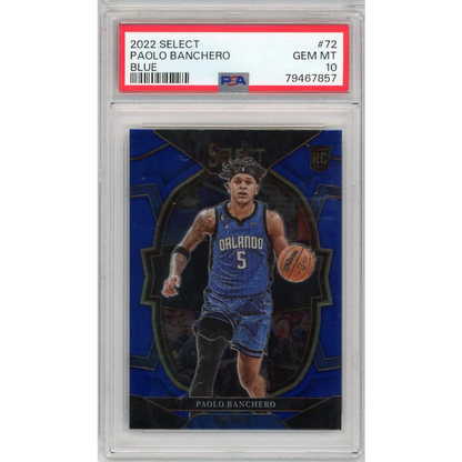 Graded 2022 Panini Select Paolo Banchero #72 Blue Rookie RC Basketball Card PSA 10 Gem Mint | Hall of Fame Sports Memorabilia | vintageantiquesgifts.com