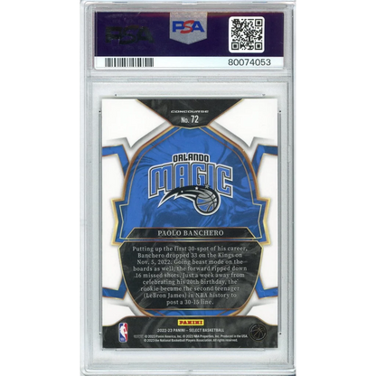 PSA 10 Paolo Banchero Orlando Magic 2022 Select Rookie Card Gem Mint grade