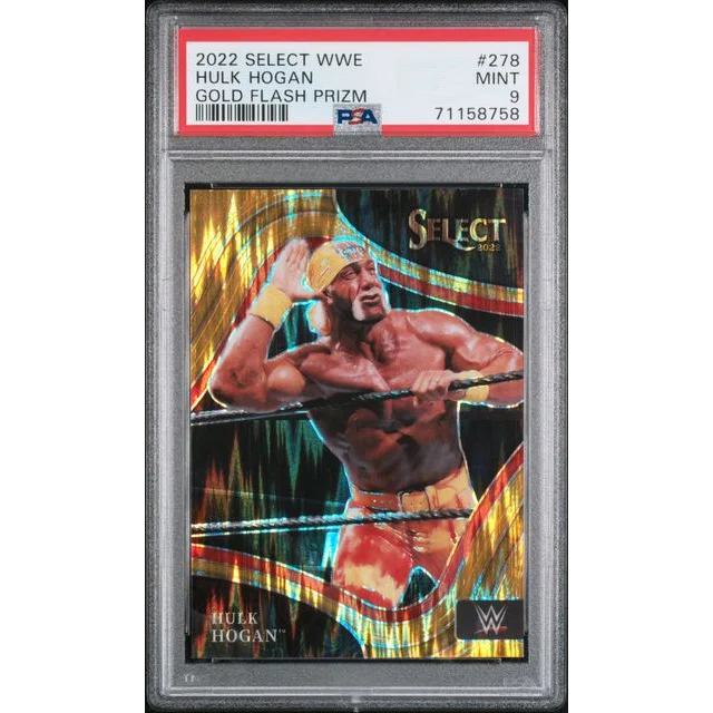 Graded 2022 Panini Select WWE Hulk Hogan #278 /10 Gold Flash Prizm Wrestling Card PSA 9 Mint | Hall of Fame Sports Memorabilia | vintageantiquesgifts.com
