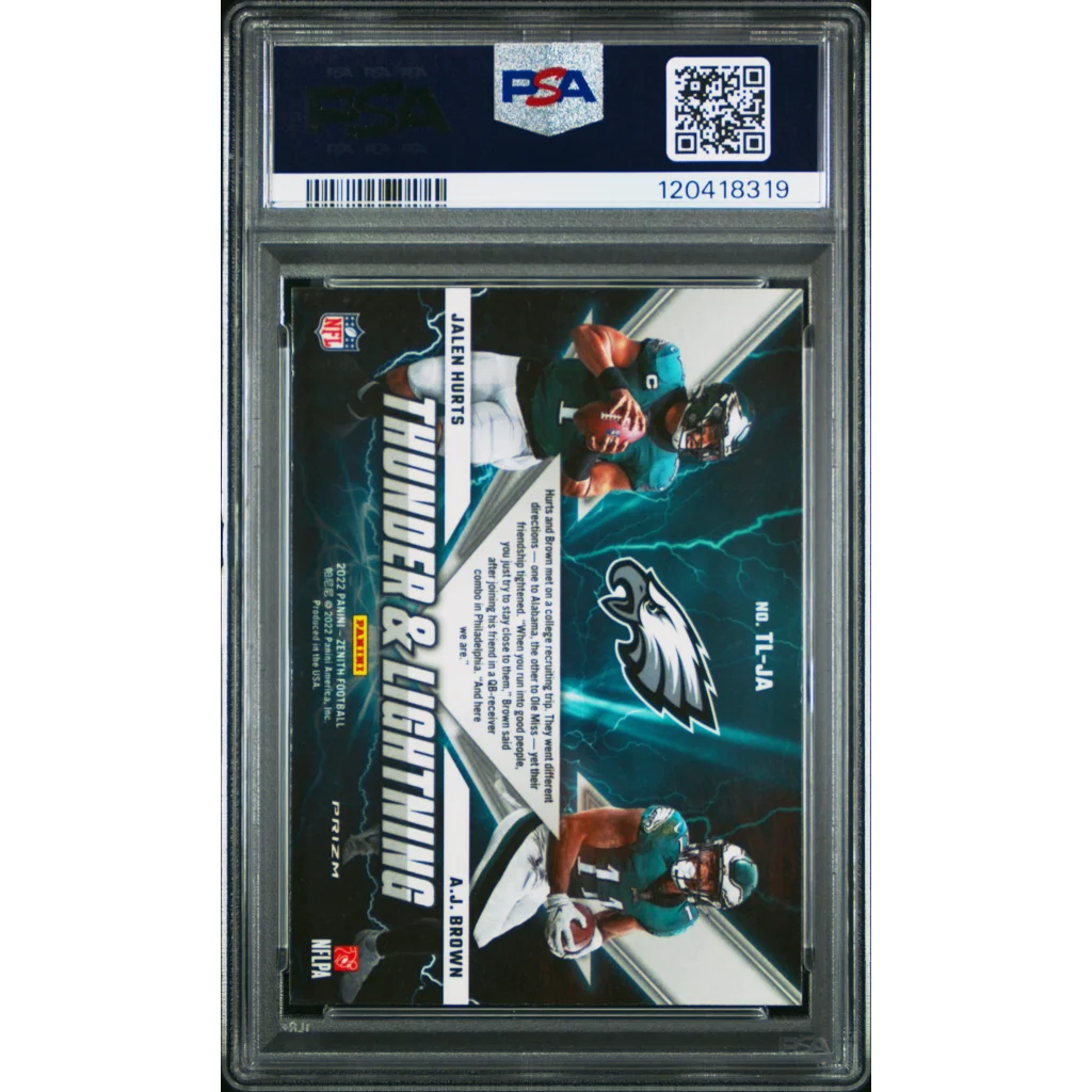 PSA 10 Graded 2022 Panini Zenith Thunder & Lightning Jalen Hurts Eagles Card