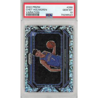 Graded 2022 Prizm Chet Holmgren #266 Variation Rookie RC Basketball Card PSA 10 Gem Mint | Hall of Fame Sports Memorabilia | vintageantiquesgifts.com