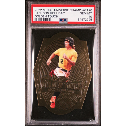 Graded Jackson Holliday Gold Baseball Card in PSA case for collectors