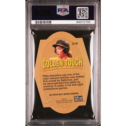 PSA graded Jackson Holliday gold baseball card for trading collection