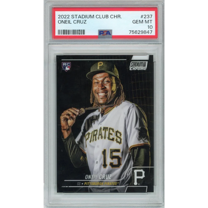 Graded 2022 Stadium Club Chrome Oneil Cruz #237 Rookie RC PSA 10 Gem Mint
