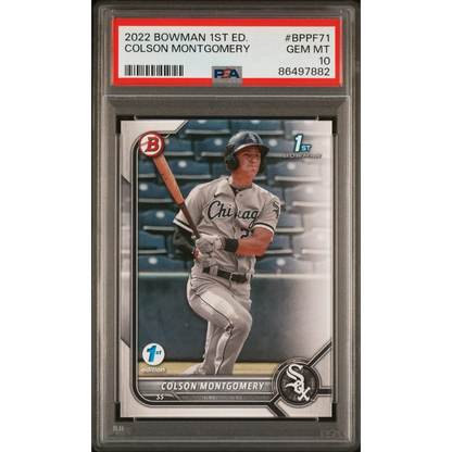 Graded 2022 Topps Bowman 1st Edition Colson Montgomery #BPPF71 Rookie RC Baseball Card PSA 10 Gem Mint | Hall of Fame Sports Memorabilia | vintageantiquesgifts.com