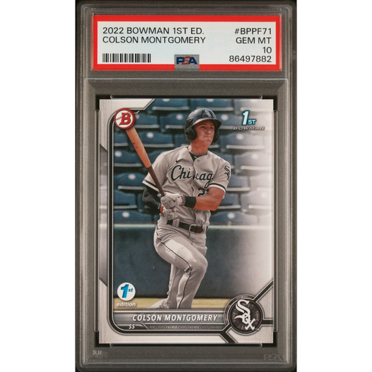 Graded 2022 Topps Bowman 1st Edition Colson Montgomery #BPPF71 Rookie RC Baseball Card PSA 10 Gem Mint | Hall of Fame Sports Memorabilia | vintageantiquesgifts.com