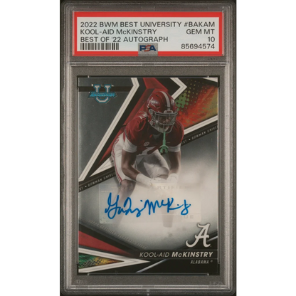 Graded 2022 Topps Bowman Best U Kool Aid McKinstry #BAKAM Best of 22 Autograph Rookie RC Football Card PSA 10 Gem Mint | Hall of Fame Sports Memorabilia | vintageantiquesgifts.com