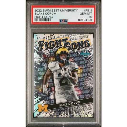 Professional sports authenticator graded Blake Corum Michigan football card from Professional Sports