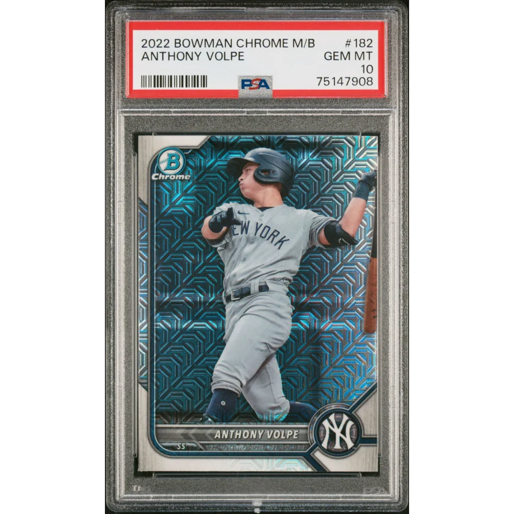 PSA Graded 2022 Bowman Chrome Anthony Volpe Rookie Card baseball card image