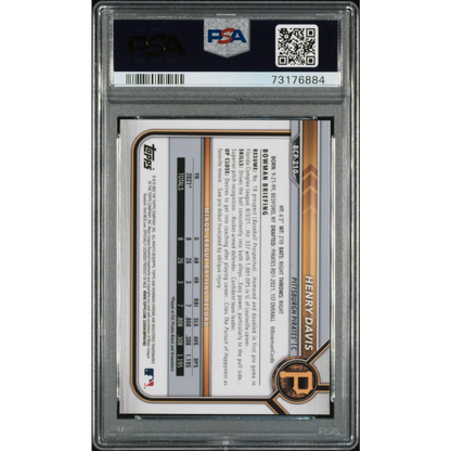 Graded PSA 10 2022 Topps Bowman Chrome Henry Davis Rookie Card BCP210