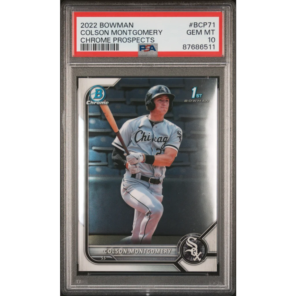 Graded 2022 Topps Bowman Colson Montgomery #BCP71 Chrome Prospects Rookie RC Baseball Card PSA 10 Gem Mint | Hall of Fame Sports Memorabilia | vintageantiquesgifts.com