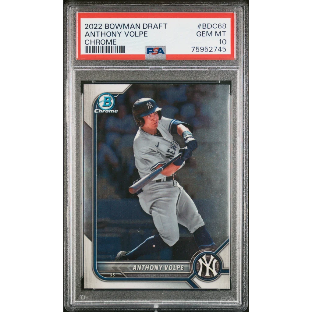 Graded 2022 Bowman Draft Chrome Anthony Volpe Yankees RC PSA 10