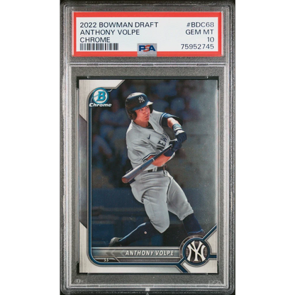 Graded 2022 Bowman Draft Chrome Anthony Volpe Yankees RC PSA 10