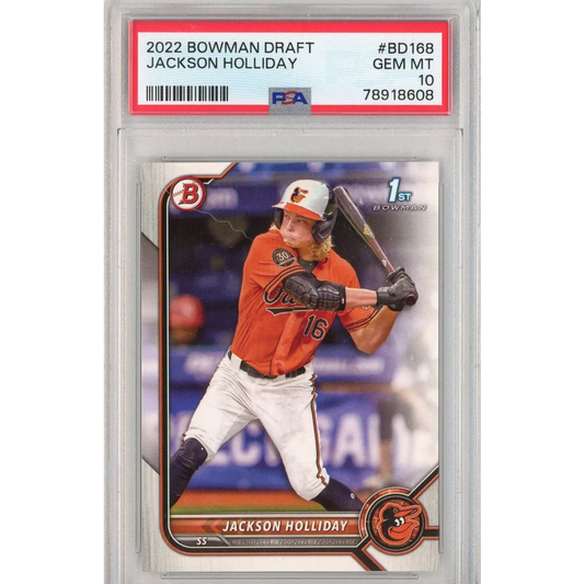 PSA Graded 2022 Bowman Draft Jackson Holliday Baseball Card in perfect condition