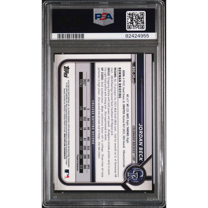 Graded PSA 10 Jordan Beck 2022 Topps Bowman Draft Chrome Rookie Card