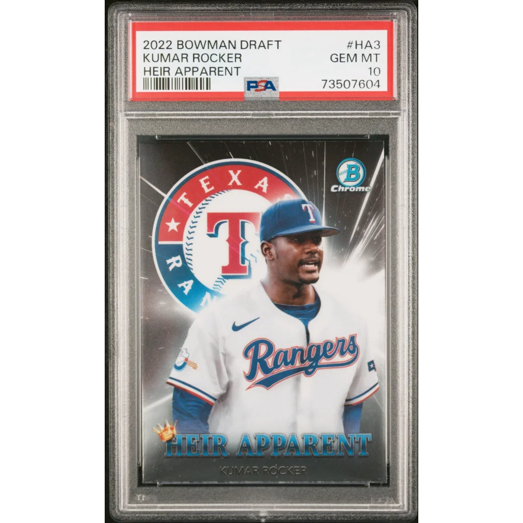 Graded 2022 Topps Bowman Draft Kumar Rocker #HA3 Heir Apparent Rookie RC Baseball Card PSA 10 Gem Mint | Hall of Fame Sports Memorabilia | vintageantiquesgifts.com