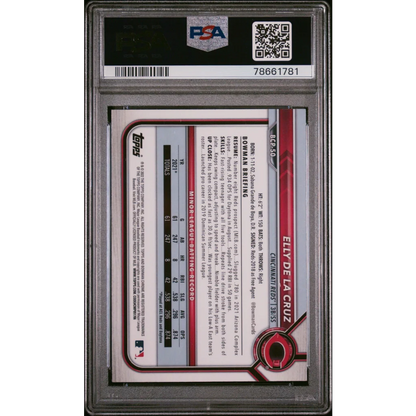 Graded 2022 Topps Bowman Elly De La Cruz #BCP50 Chrome Prospects Rookie RC Baseball Card PSA 10 Gem Mint | PSA 10 Gem Mint Graded Rookie Card | vintageantiquesgifts.com