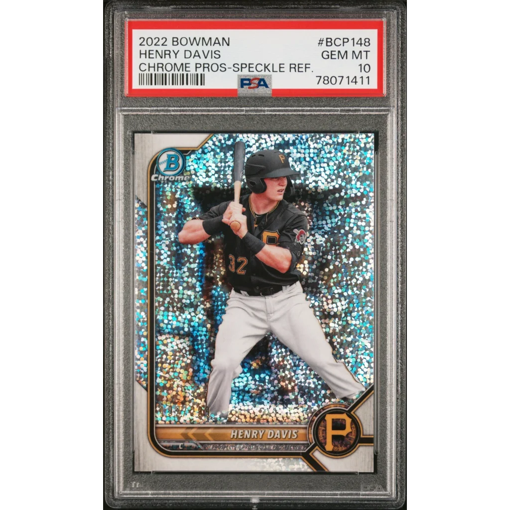 Graded PSA 10 2022 Bowman Chrome Henry Davis Speckle Refractor /299 Rookie