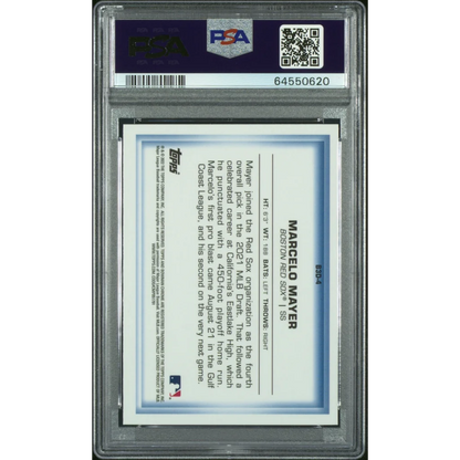 Graded 2022 Topps Bowman Marcelo Mayer #B3D4 Chrome Bowman in 3-D! Rookie RC Baseball Card PSA 10 Gem Mint | PSA 10 Gem Mint Graded Rookie Card | vintageantiquesgifts.com