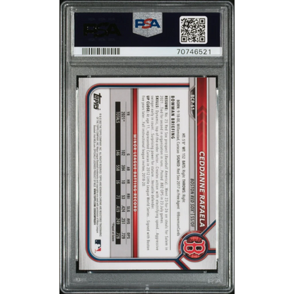 PSA 10 Ceddanne Rafaela 2022 Bowman Mega Box Chrome Card, graded and encapsulated