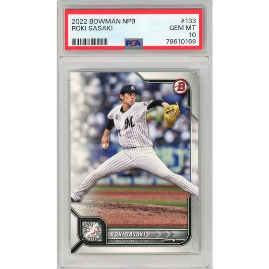 2022 Bowman NPB Roki Sasaki baseball card graded PSA GEM MT 10