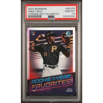 Graded PSA 10 2022 Bowman Chrome Oneil Cruz ROY Favorites Pirates RC