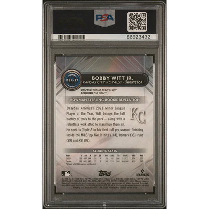 Graded PSA 10 2022 Topps Bowman Sterling Bobby Witt Jr. Rookie Card