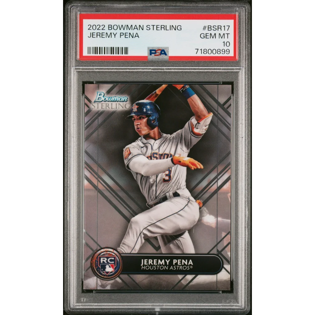 Graded 2022 Topps Bowman Sterling Jeremy Pena #BSR17 Rookie RC Baseball Card PSA 10 Gem Mint | Hall of Fame Sports Memorabilia | vintageantiquesgifts.com