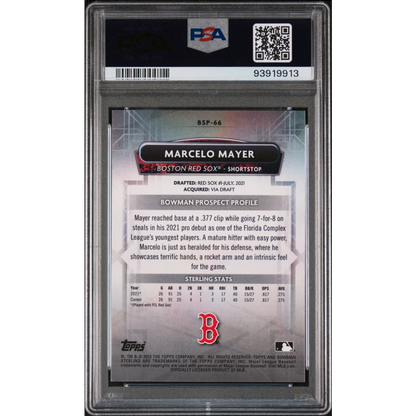 PSA 10 Graded 2022 Topps Bowman Sterling Marcelo Mayer Rookie RC Card