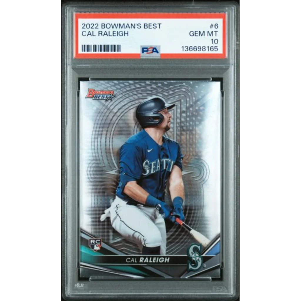 Graded 2022 Topps Bowmans Best Cal Raleigh 6 Rookie RC Baseball Card PSA 10 Gem Mint | Hall of Fame Sports Memorabilia | vintageantiquesgifts.com